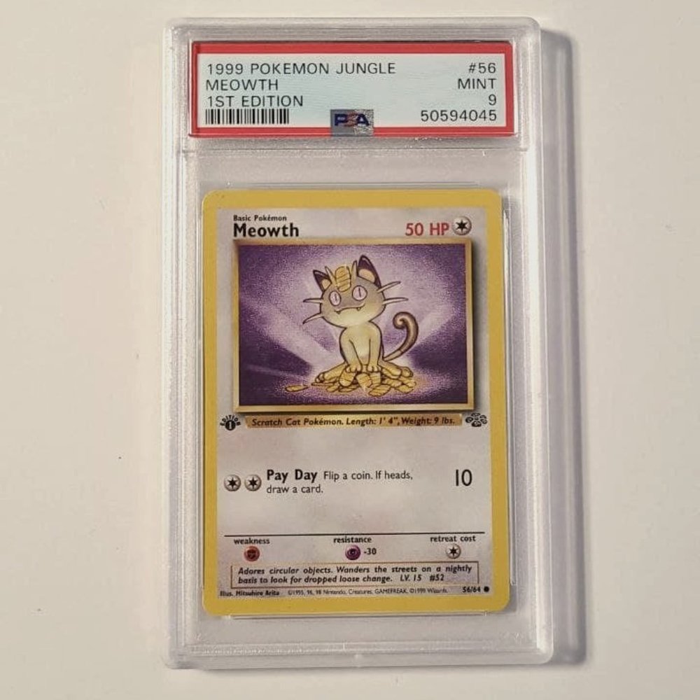 1999 Pokemon Meowth Jungle 1st Edition 56/64 PSA 9 Mint